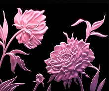 Carved Glass Peonies