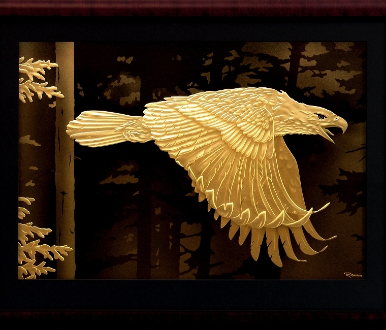 Carved Glass eagle