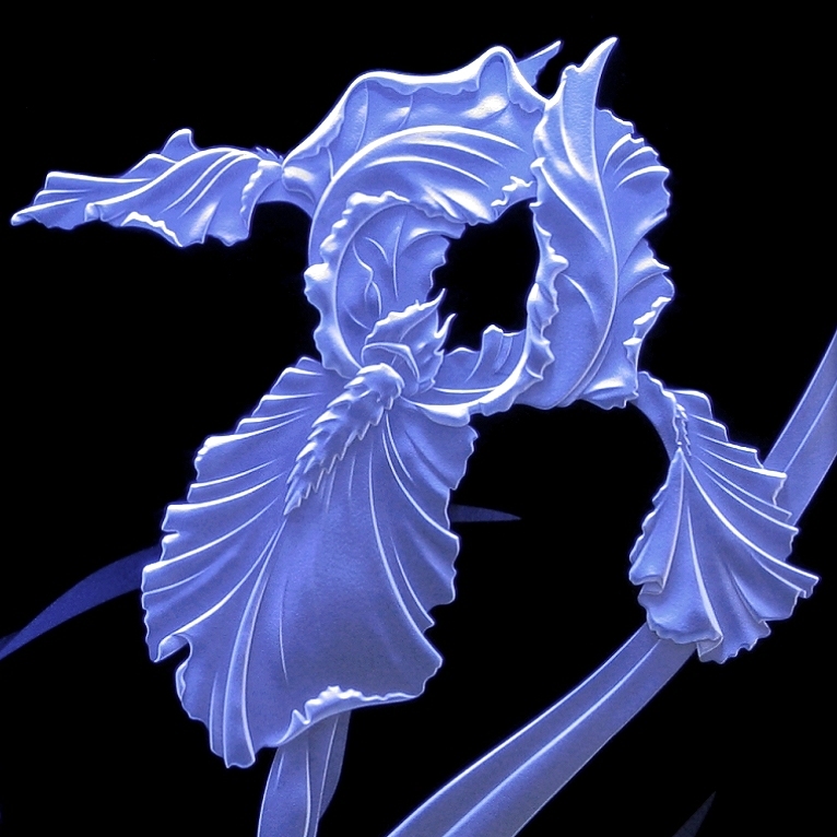 Carved Glass Iris