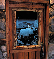 Carved Glass Moose