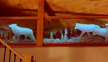 Carved Glass Wolves