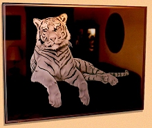 Etched Glass Mirror Tiger